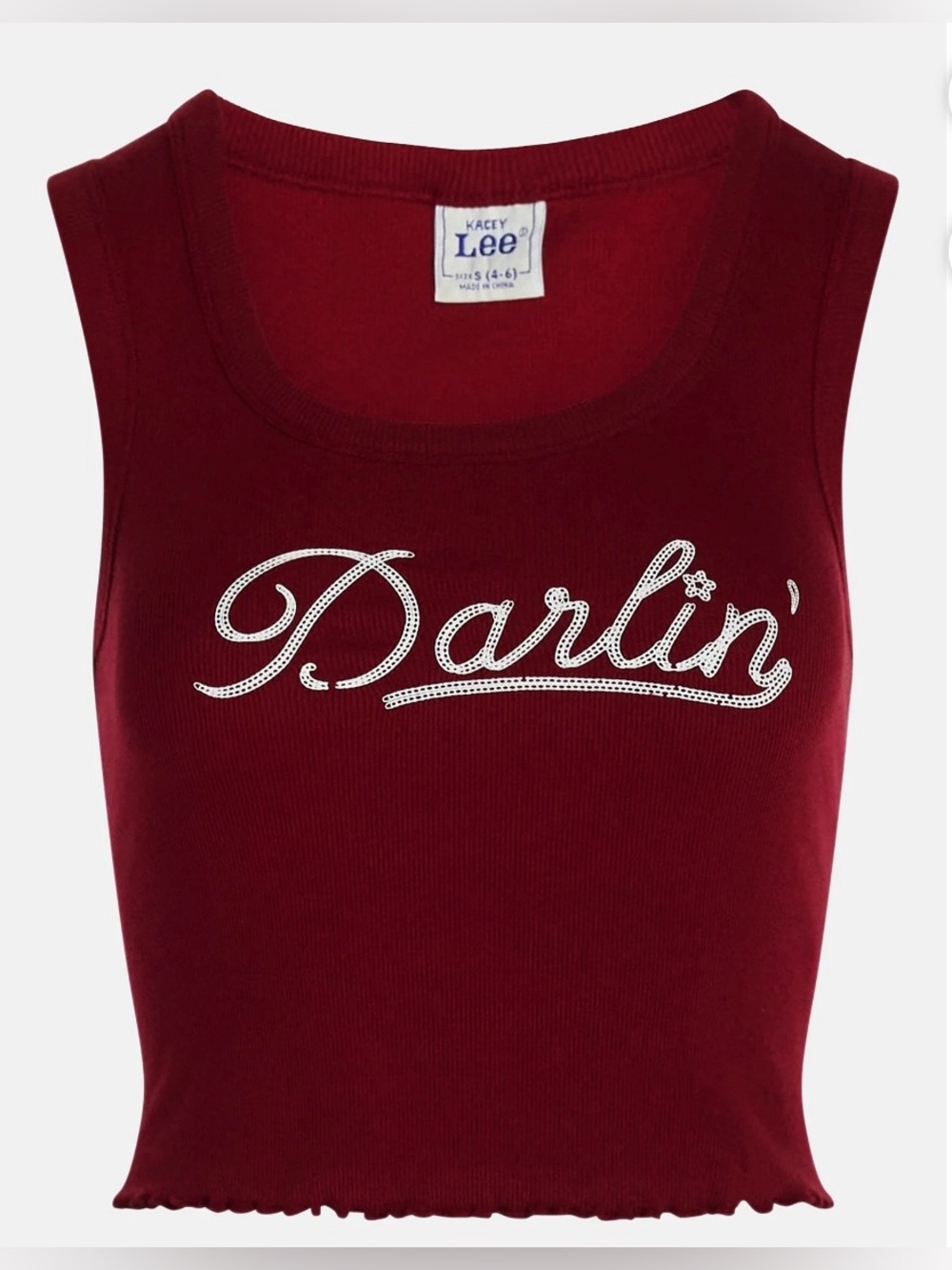 NWT Kacey Lee x Kacey Musgraves Darlin’ Red Cropped Tank Top XS Western